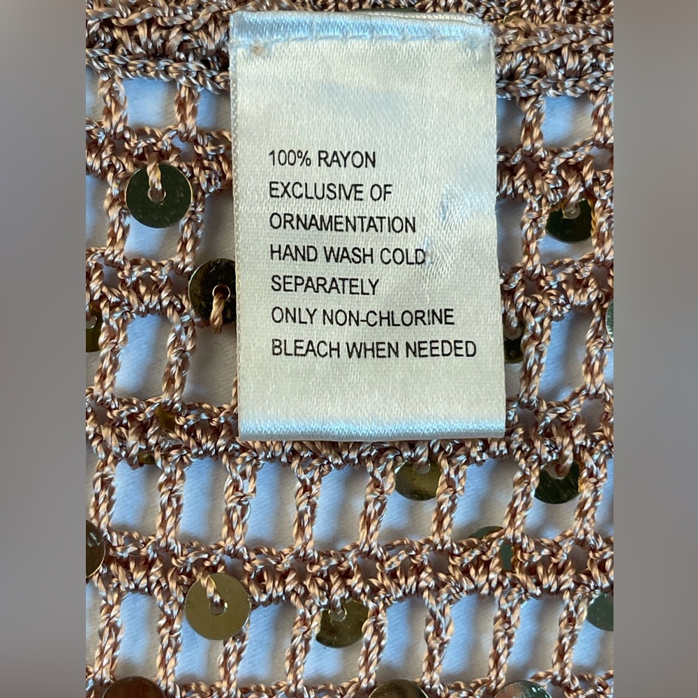 Sequined Brown Sequin Knit Shrug Women’s Size L/XL - Picture 2 of 6
